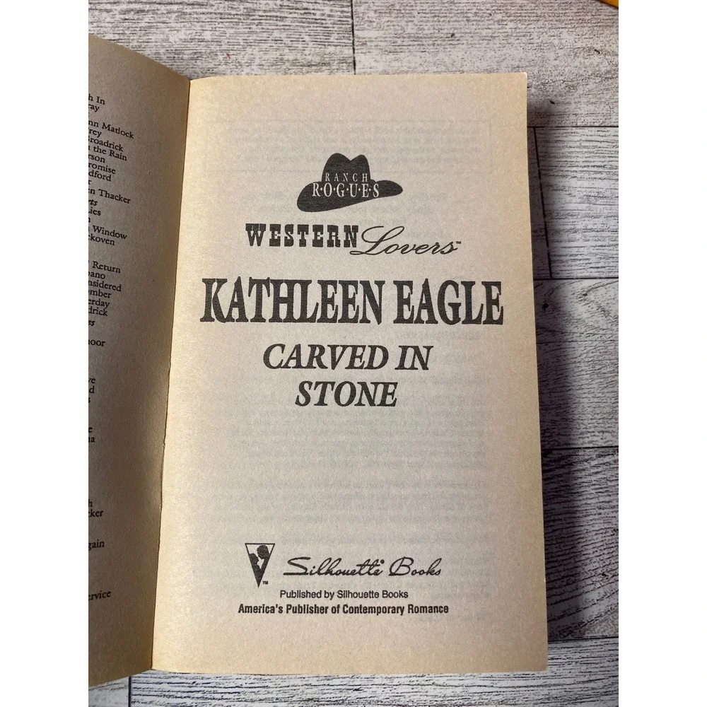 Carved in Stone Western Lovers Ranch Rogues Romance PB Novel Kathleen Eagle 1987